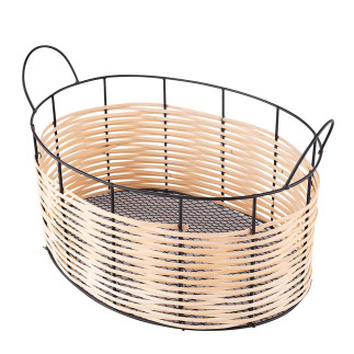 Koszyk metalowy słomkowy 40x26,5x24,5 cm n/n bz - EAN: 5907508177898
