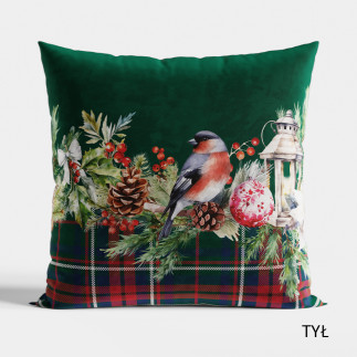 Girlanda poszewka dekoracyjna velvet, 40x40cm zielony