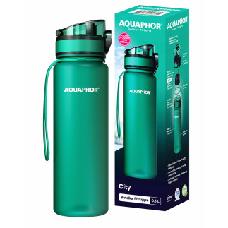 Bidon na wodę butelka filtrująca Aquaphor City 500 ml butelkowa zieleń