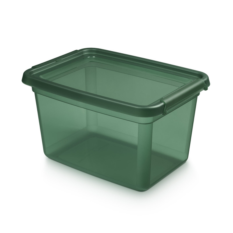 Pojemnik plastikowy do przechowywania z pokrywą Orplast BaseStore Pine zielony 15 l