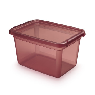 BASESTORE POJEMNIK Z POK.I KLIPSAMI 28X38X22,5CM 15L RHUBARB (2552)
