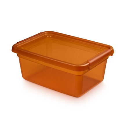 BASESTORE POJEMNIK Z POK.I KLIPSAMI 28X38X16CM 12,5L AMBER (2522)