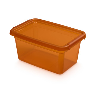 BASESTORE POJEMNIK Z POK.I KLIPSAMI 19X28X13CM 4,5L AMBER (2322)