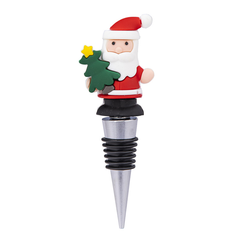 Stopper do wina Mikołaj z choinką 11,5x4x1,8 cm - EAN: 5904252371541