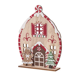 Ozdoba świąteczna drewniana Boże Narodzenie Piernikowy domek 22,5 cm