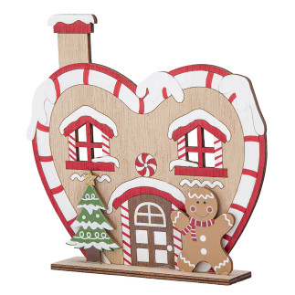 Ozdoba świąteczna drewniana Boże Narodzenie Piernikowy domek 19 cm