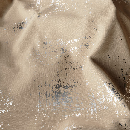 Angela tkanina dekoracyjna, wysokość 320cm, kolor 004 beżowy ze srebrnym nadrukiem