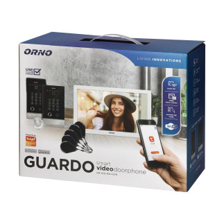 Guardo zestaw wideodomofonowy jednorodzinny z czytnikiem linii papilarnych, czytnikiem zbliżeniowym, szyfratorem i sterowaniem z