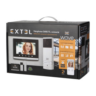 Extel wave, bezprzewodowy zestaw wideo domofonowy, monitor 7", dotykowy, menu osd,  wi-fi + app na telefon, sterowanie bramą, za