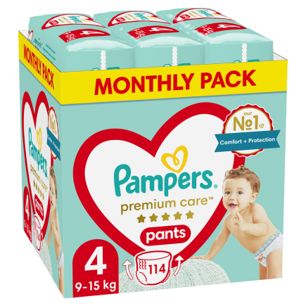 Pieluchy pampers premium pants mth rozm 4 (9-15kg) 114szt