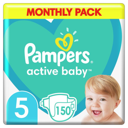 Pampers zestaw pieluch active baby mth box 5 (11-16 kg)  150