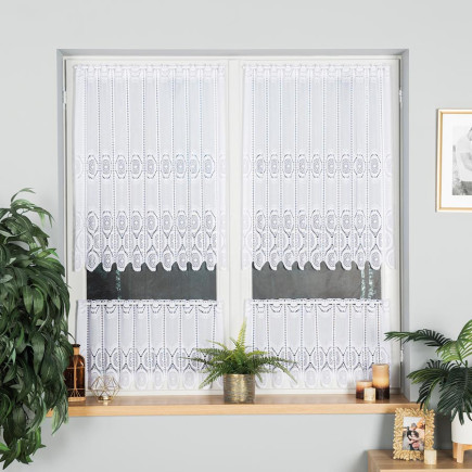Zazdrostka żakardowa panelowa, wysokość 90cm, kolor 001 biały