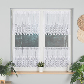 Zazdrostka żakardowa panelowa 50cm, kolor biały 001, EAN: 5907693262799
