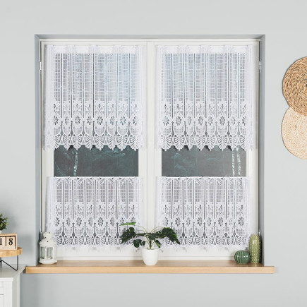 Zazdrostka żakardowa panelowa, wysokość 70cm, kolor 001 biały