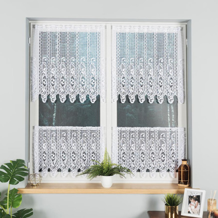 Zazdrostka żakardowa panelowa, wysokość 70cm, kolor 001 biały