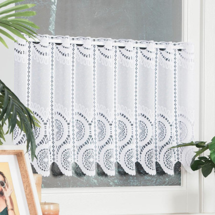 Zazdrostka żakardowa panelowa, wysokość 40cm, kolor 001 biały