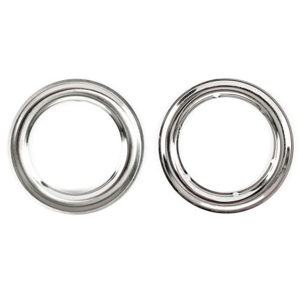 Przelotka metalowa, śr wew 40mm zewn. 60mm srebro chrom - pod tkaniny