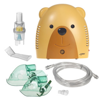 Inhalator dla dzieci promedix, misiek, zestaw nebulizator, maski, filterki,  pr-811