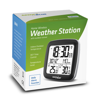 Stacja pogody bezprzewodowa greenblue, z systemem dcf, kalendarz, alarm, gb542
