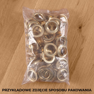 Przelotka metalowa, niski kołnierz sn, śr wew 40mm zewn. 62mm, kolor złoto 030