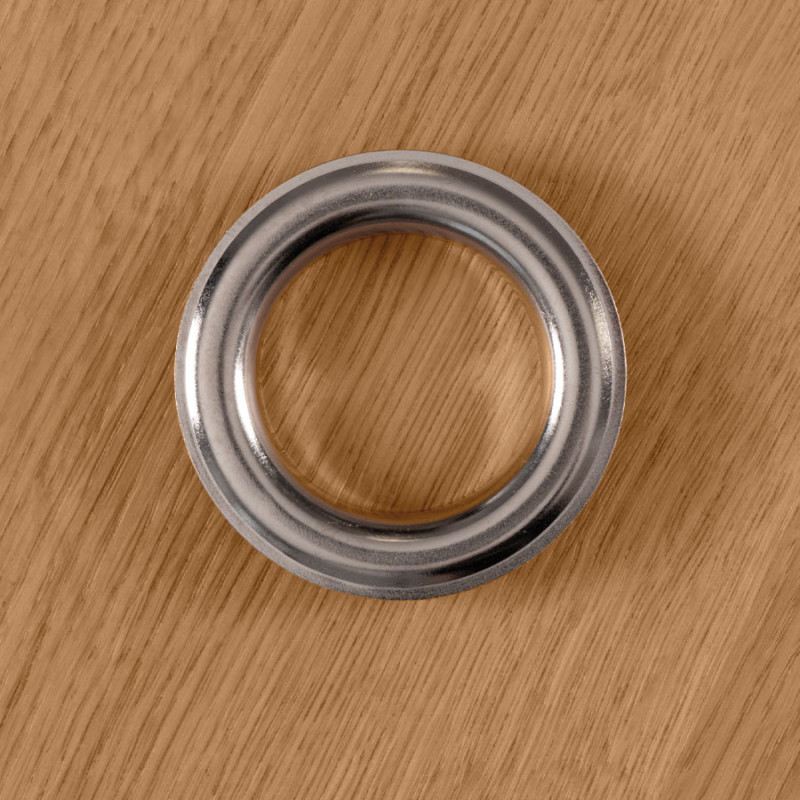 Przelotka metalowa, wysoki kołnierz ln, śr wew 40mm zewn. 62mm, kolor srebro chrom 023