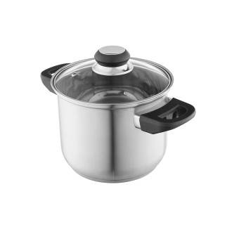Emilio Garnek Nierdzewny Wysoki 2,3L 16cm z Pokrywą Szklaną EAN: 5904252374078