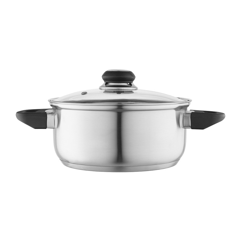 Emilio Garnek Nierdzewny 2,5l 20cm z Pokrywą Szklaną EAN: 5904252374016