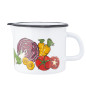 Kubek emaliowany z dzióbkiem 1,15l Śr.12cm Wys.11,5cm Dekoracja warzywa BZ EAN: 5904252383384
