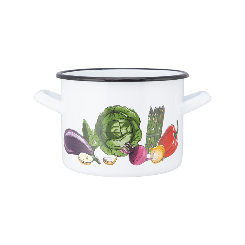 Garnek prosty 1,5L z motywem warzyw BZ, średnica 14cm, wysokość 11cm | EAN: 5904252383247