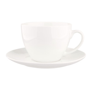 BELLA FILIŻANKA 270 ML ZE SPODKIEM 15 CM  PORCELANA KREMOWA W OPASCE NEW