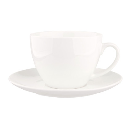 BELLA FILIŻANKA 270 ML ZE SPODKIEM 15 CM  PORCELANA KREMOWA W OPASCE NEW