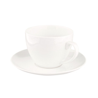 Filiżanka porcelanowa ze spodkiem Bella Ecru kremowa 270 ml