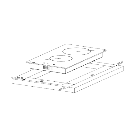 Płyta ceramiczna akpo pka 30 830/2 czarna