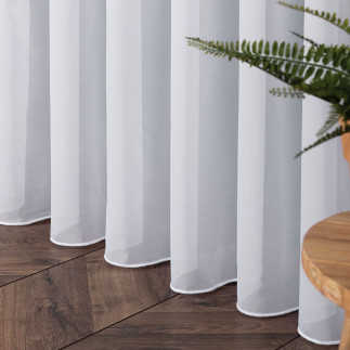 Voile woal soft touch trudnopalny z ołowianką, wysokość 300cm, kolor 001 śnieżnobiały