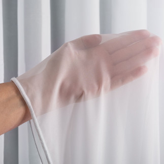 Voile woal soft touch trudnopalny z ołowianką, wysokość 300cm, kolor 001 śnieżnobiały