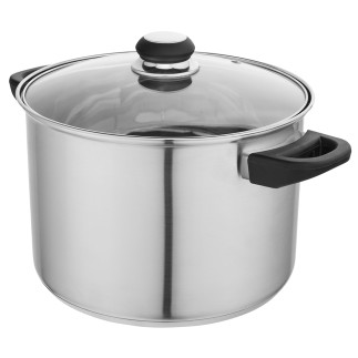 Emilio Garnek Nierdzewny Wysoki 5,6L 22cm z Pokrywą Szklaną EAN: 5904252383711