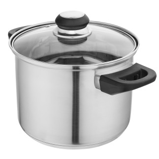 Emilio Garnek Nierdzewny Wysoki 4,3L 20cm z Pokrywą Szklaną EAN: 5904252383698