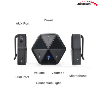 Adapter bluetooth odbiornik z klipsem audiocore, hsp, hfp, a2dp, avrcp, ac815