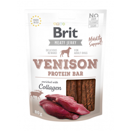 Brit jerky venison protein bar dziczyzna - przysmak dla psa - 200g