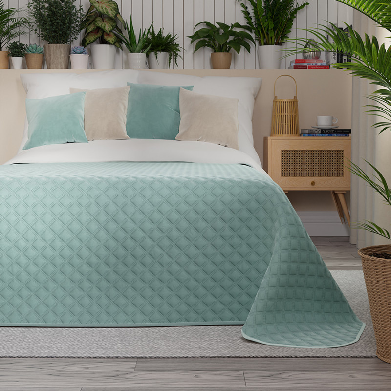 Velvi Narzuta Dekoracyjna 170x210cm Miętowa 007 EAN: 5907693241596