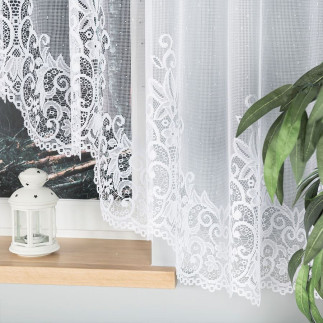 Berenika firanka żakardowa gotowa, szerokość 530 x wysokość 160cm, kolor 001 biały