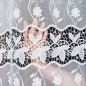 Firanka z aplikacją, wzór pasowy 250cm, kolor biały 001, EAN: 5907693262744