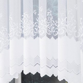 Genowefa firanka żakardowa gotowa, szerokość 450 x wysokość 160cm, kolor 001 biały