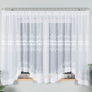 Bastia firanka żakardowa gotowa, szerokość 450 x wysokość 180cm, kolor 001 biały