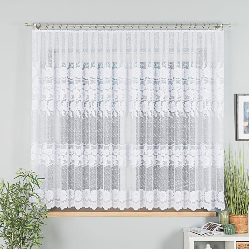 Firanka żakardowa Oksana biała 400x160cm gotowa na prosto, EAN 5907693247062