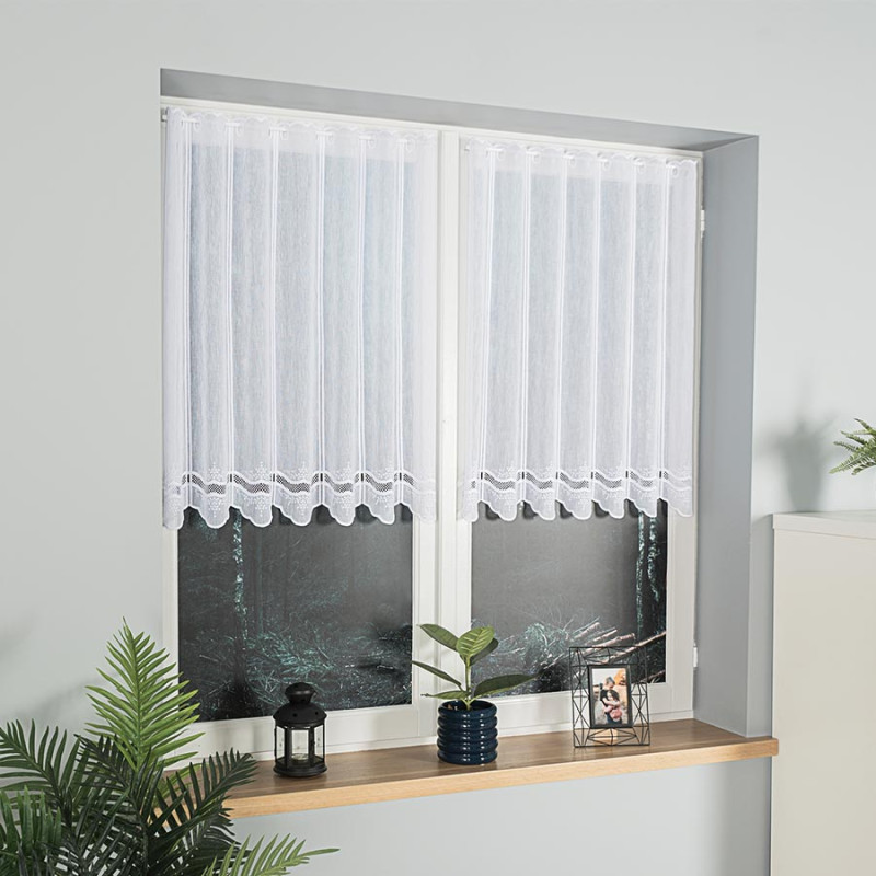 Zazdrostka haftowana panelowa biały 90cm z dolnym wzorem EAN: 5907693239517