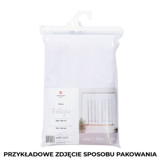 Felicja firanka żakardowa gotowa ze wzorem na samym dole na prosto, szerokość 400 x wysokość 160cm, kolor 001 biały