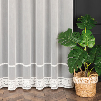 Linus firanka haftowana, wysokość 300cm, kolor 001 offwhite z błyskiem