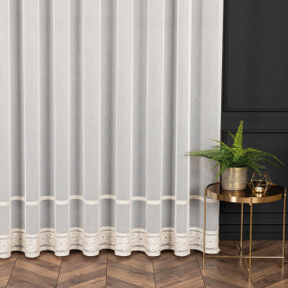 Linus firanka haftowana, wysokość 300cm, kolor 014 offwhite ze złotym z błyskiem