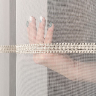 Linus firanka haftowana, wysokość 300cm, kolor 014 offwhite ze złotym z błyskiem